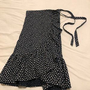 J. Crew Ruffle wrap midi poplin skirt